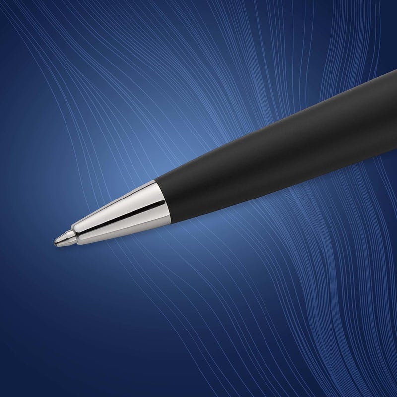 Waterman Expert Black Chrome Trim Ballpoint Pen 9089 Medium - Image 4